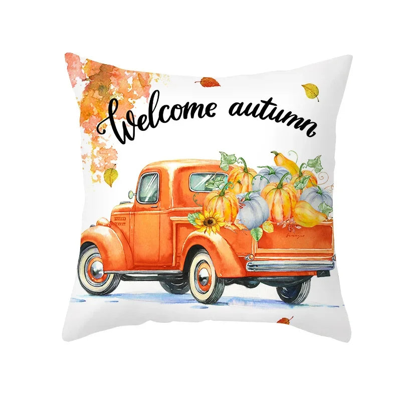 ZhejiangHign Herbst Kürbis Kissenbezug - 45x45 cm Polyester