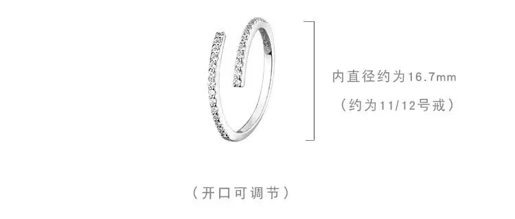 REETIC Ring Verstellbar Zirkon - 925 Sterling 2 g Offen