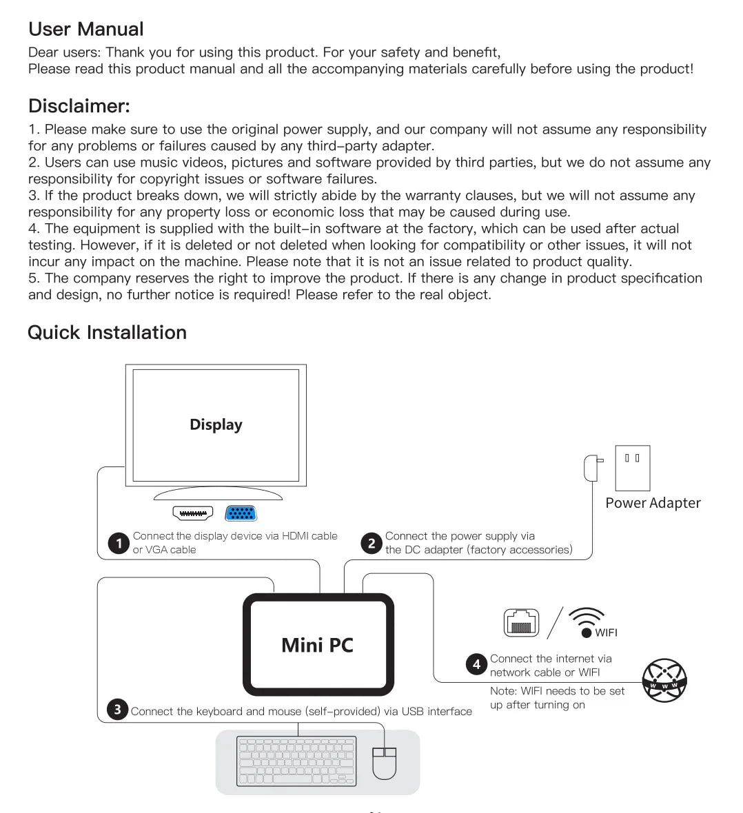 Mini PC compact MLLSE M2 Air - 128 GB ROM, N4000, 6 GB RAM