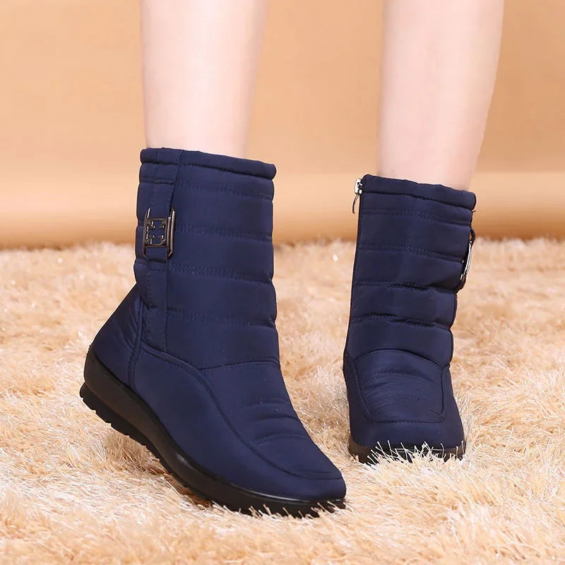 Waterproof Women Boots Winter Shoes Platform Wedge Snow Boots Comfort Thick Plush Warm Ankle Boots Female Mujer Sneakers Women