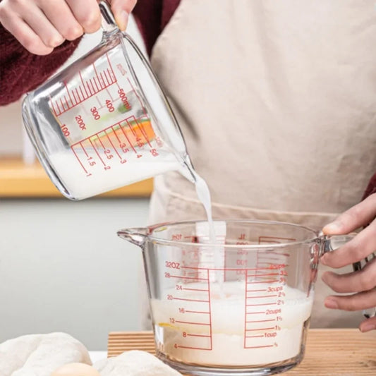 KüchenPro Messbecher Glas - 500ml 1000ml Mikrowellenfest