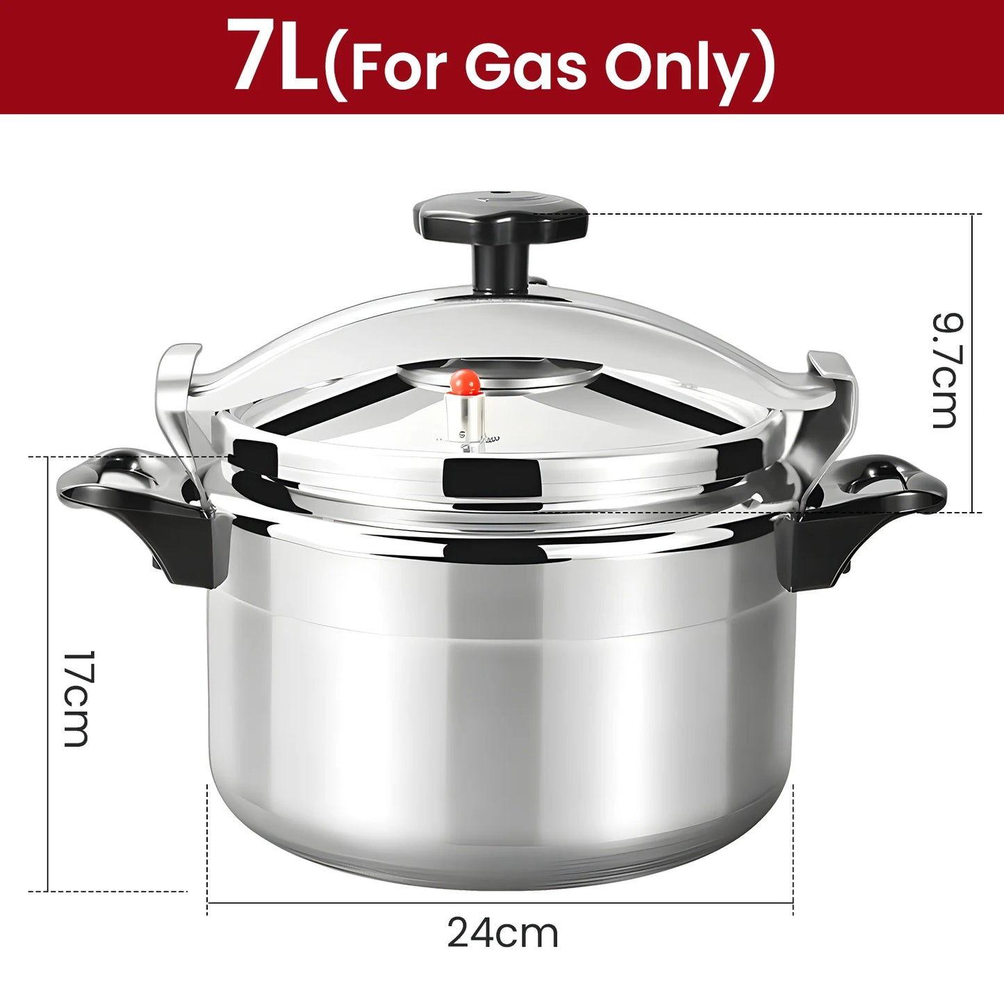 Aluminium Schnellkochtopf 3L/7L - Multifunktionaler Drucktopf für Gasherd