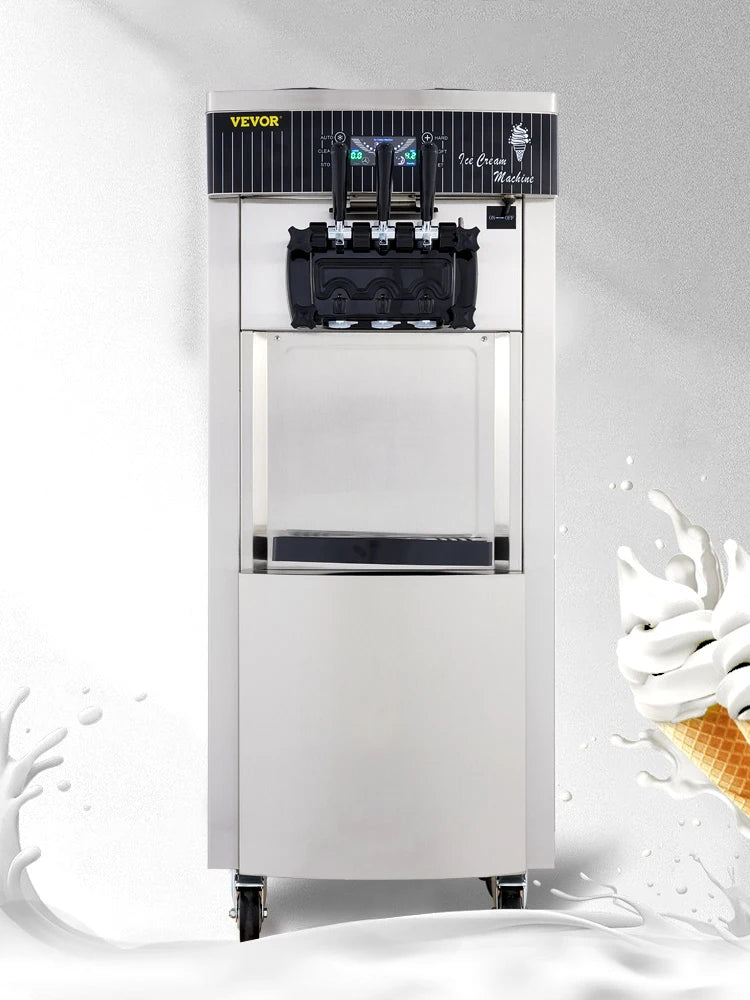 VEVOR 2200W Commercial Soft Ice Cream Maker Machine Ice Cream Maker Double 6L Hoppers Ice Cream Making Machine for restaurant