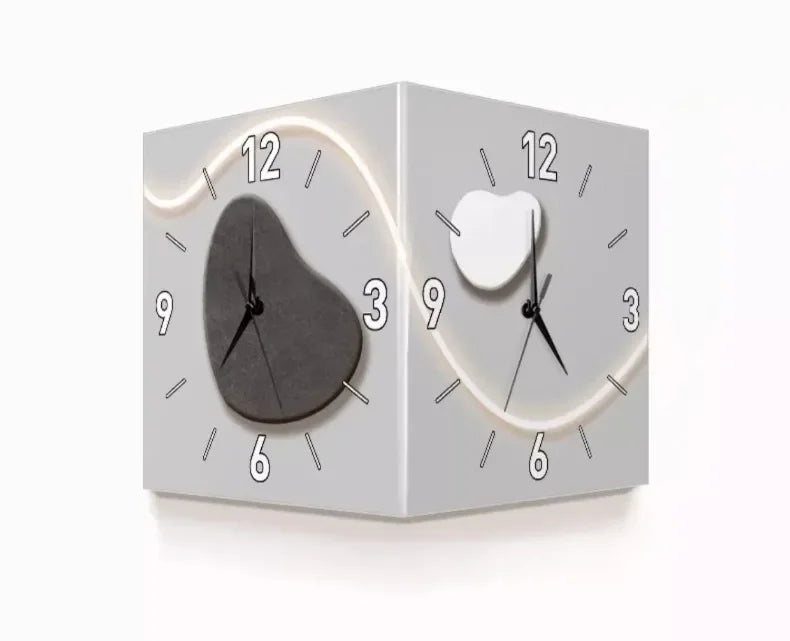 LED-Wanduhr 2025: Double-sided Creative Living Room Modern Art LED Light Corner Clocks Hanging Collection