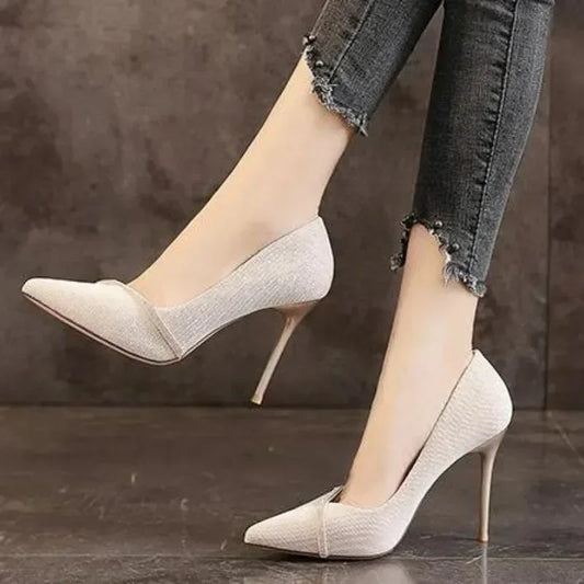 Women's Shoes Heel Trend New Spring Summer Pointy Wedding High-heeled Shoe Flashion elegant Chic and Elegant Stiletto Pumps - Golden Bridge Store