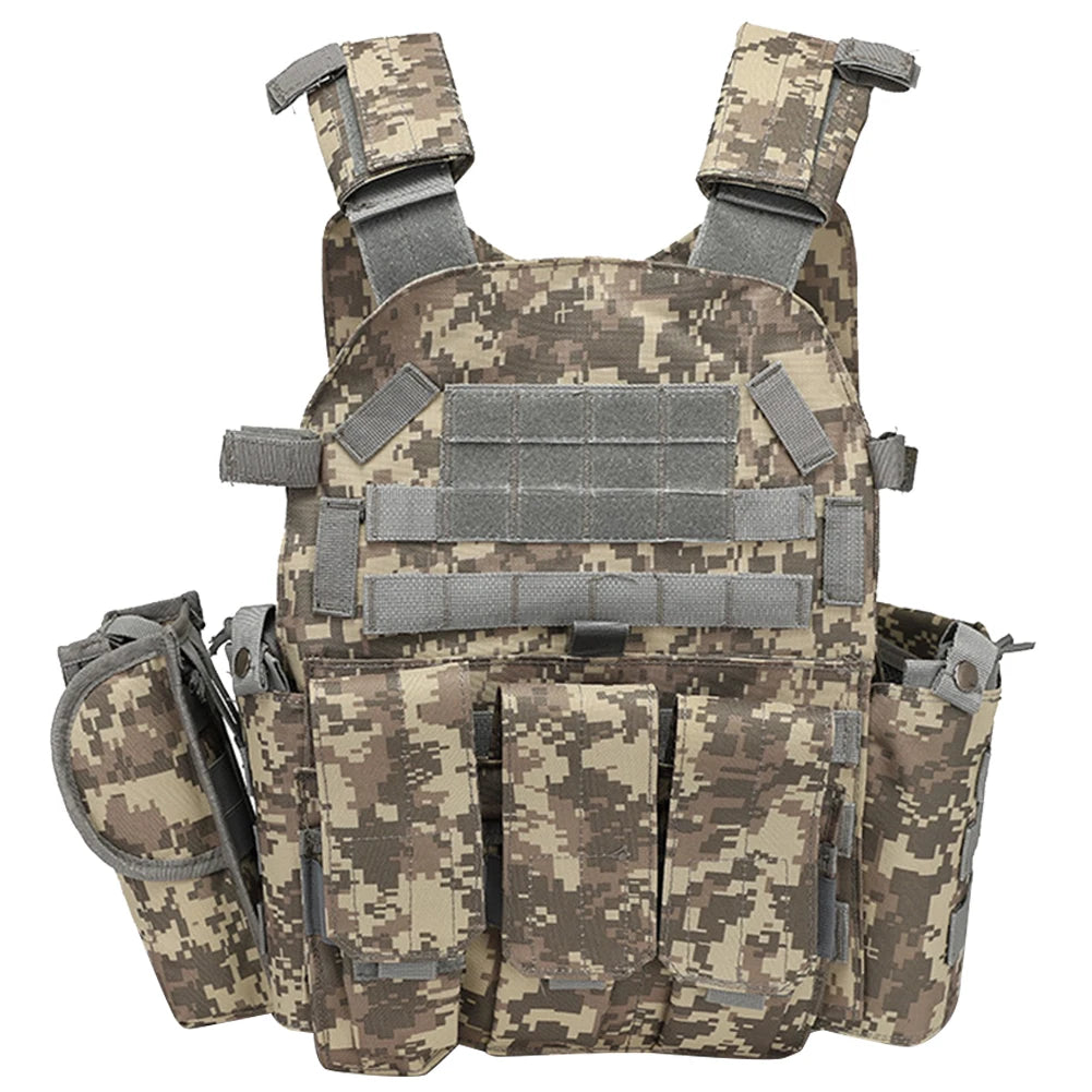 Vestă tactică din nailon, armură corporală, transportator de vânătoare, accesorii Airsoft, CS Combat, MOLLE Camo, vestă militară a armatei pentru vânătoare în aer liber