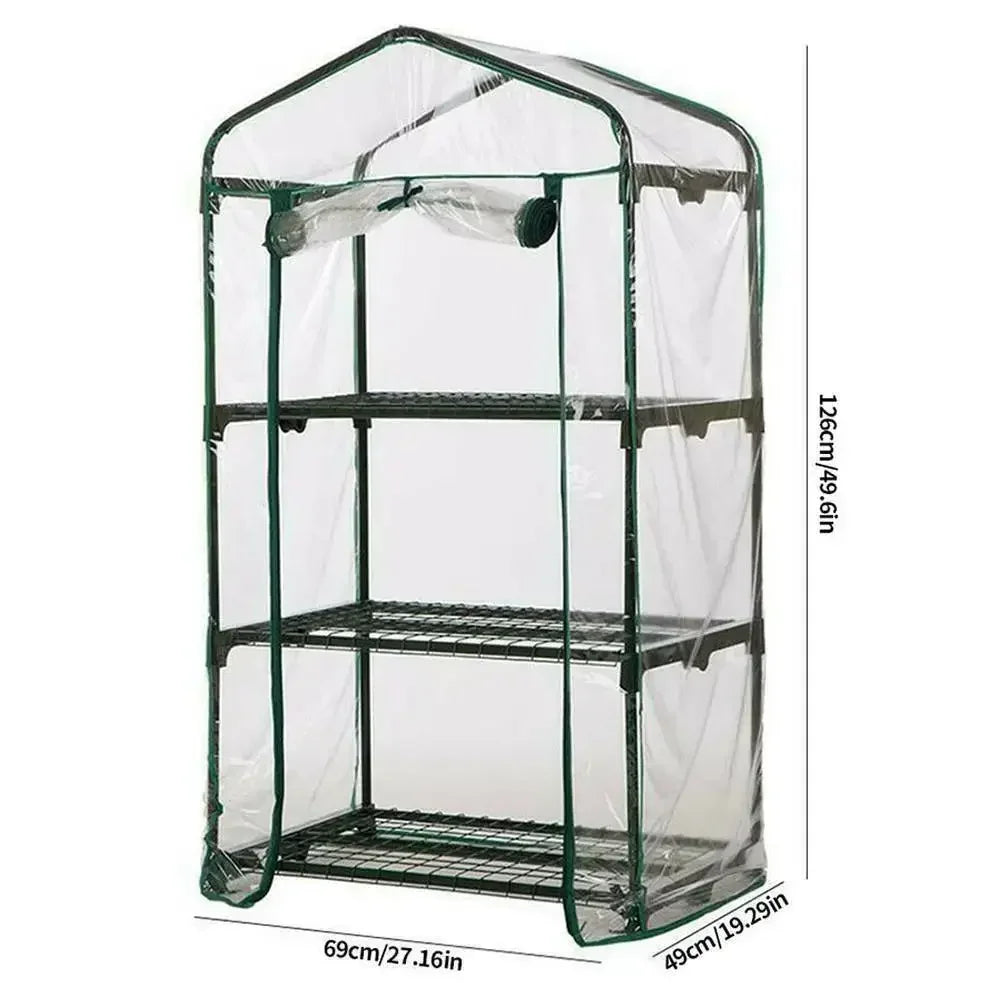 Garden Greenhouse Weatherproof Plant Grow House Cover Transparent Frost Protection Greenhouse Cover with Roll Up Double Zipper