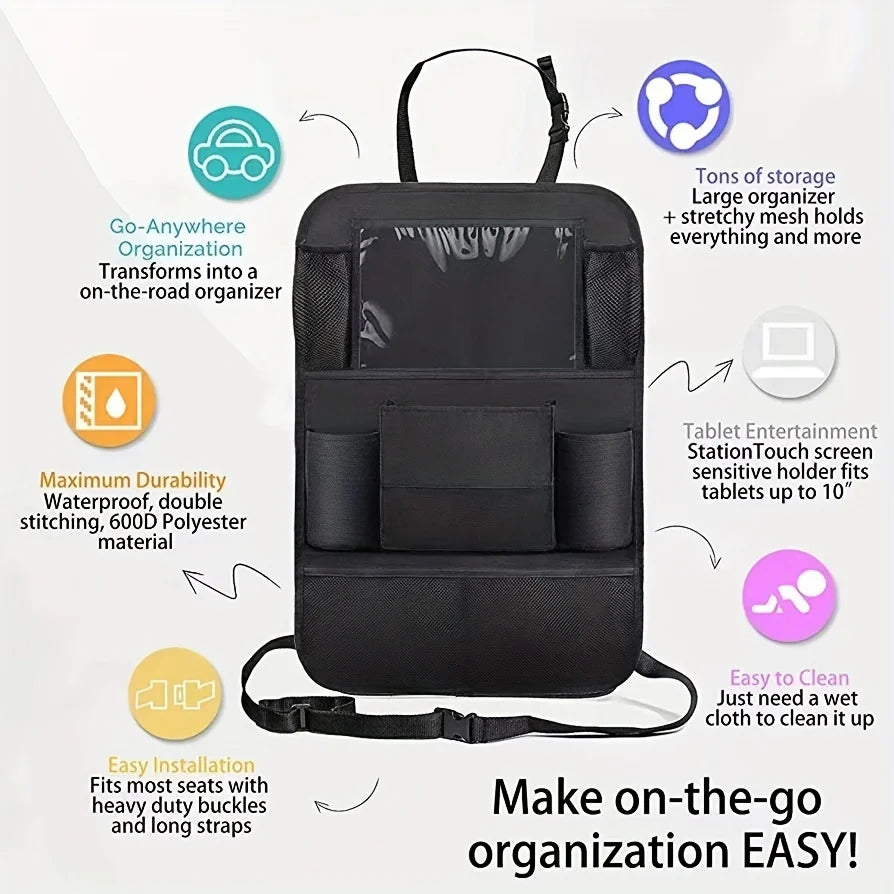 Organizator de călătorie 2025: Multifuncțional pentru spătarul scaunului auto - Colecție de călătorie cu ecran tactil