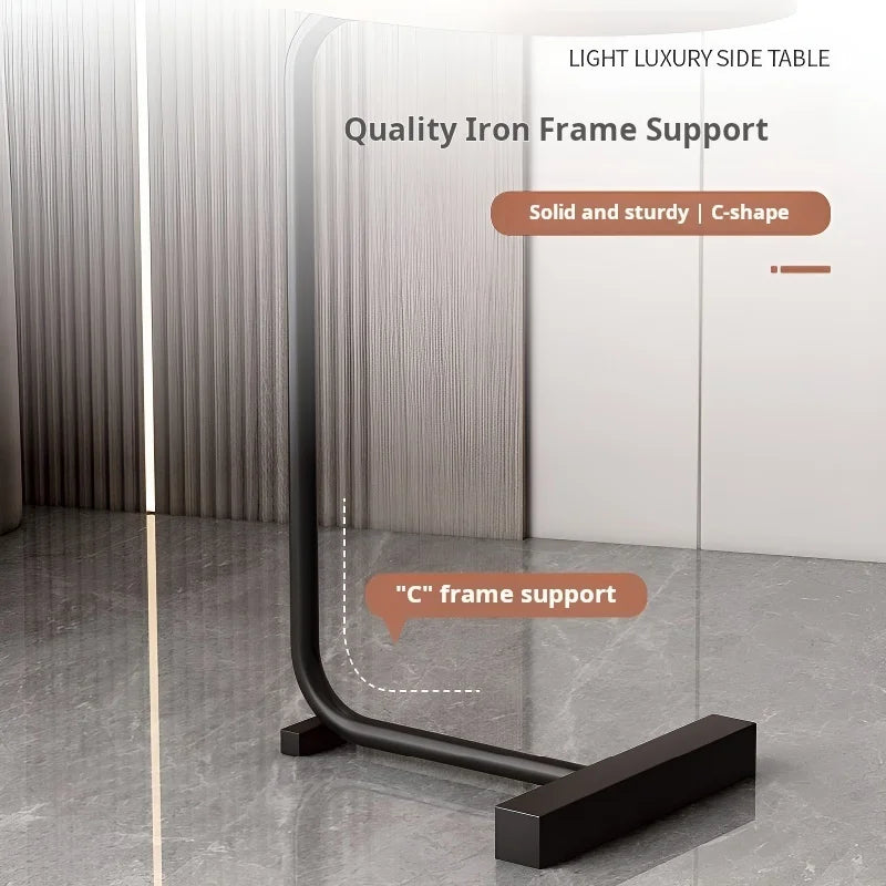 Home Small Apartment Mini Side Table Movable Coffee Table Livingroom Sofa Corner Storage Rack Minimalist Lightluxury Furniture
