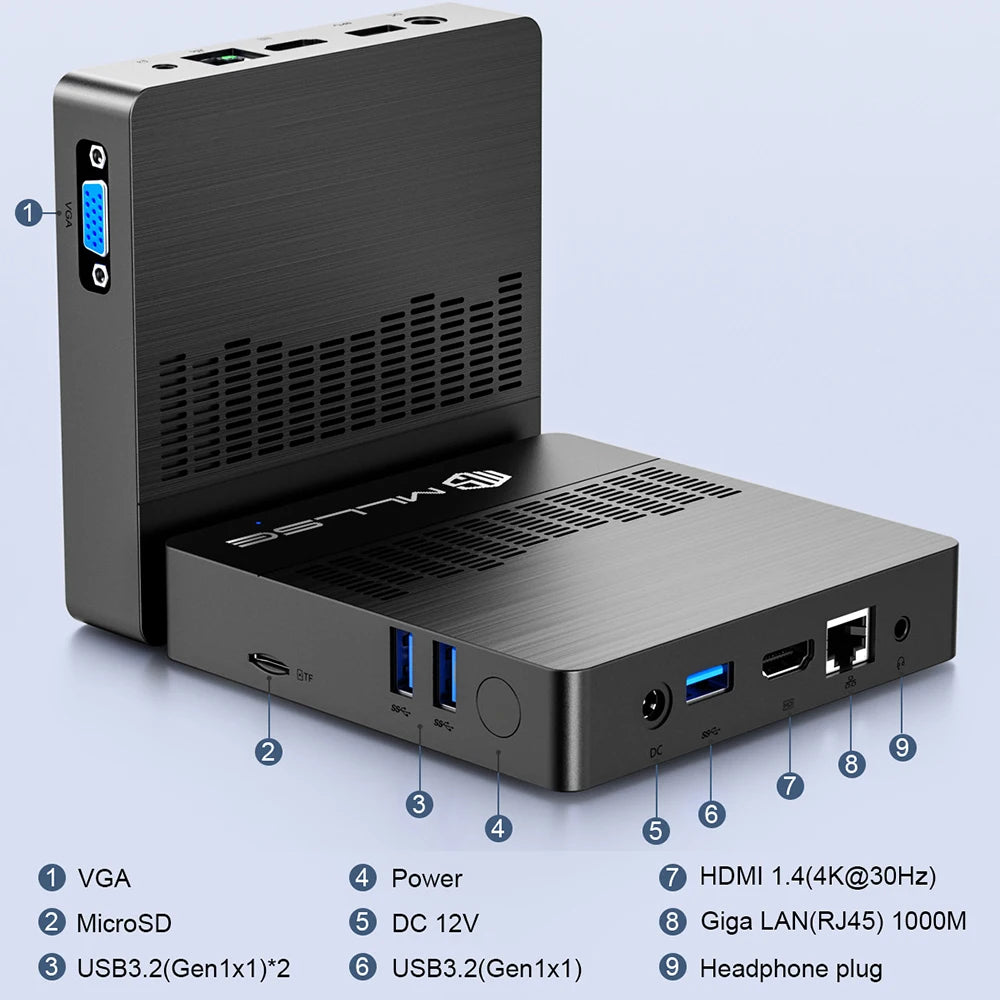 Mini PC compact MLLSE M2 Air - 128 GB ROM, N4000, 6 GB RAM