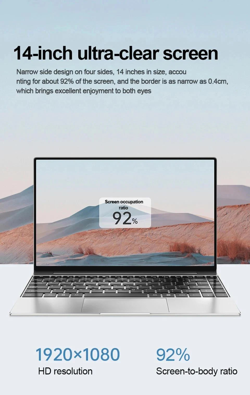 Laptop portabil NovaBook I9 de 14,1 inci - SSD de 16 GB și 1 TB