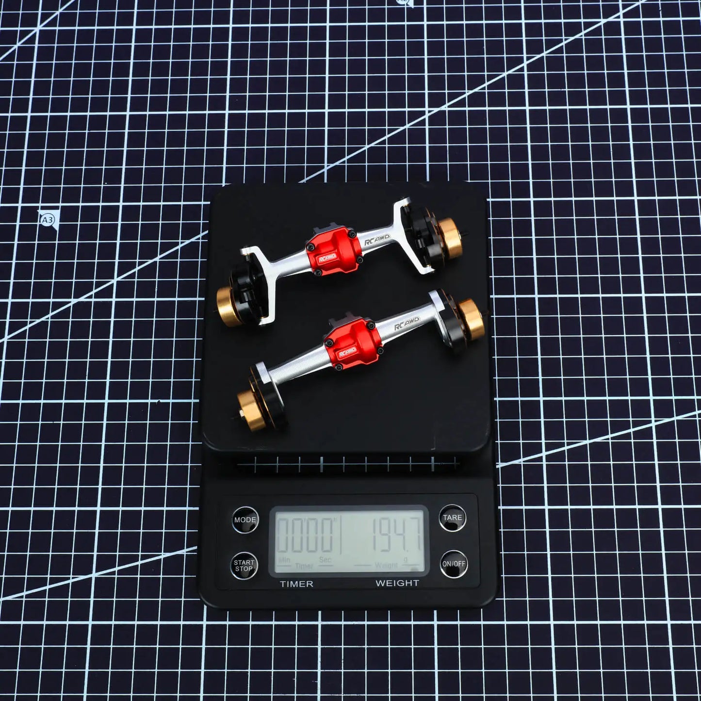 Ax portal față și spate din aluminiu RCAWD 195g pentru piese de upgrade pentru HOBBYPLUS 4WD Crawlers 1/18