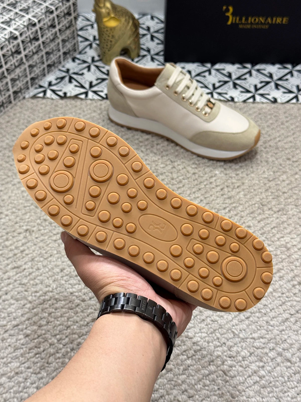 BLSK CPRT Slip On Sneaker Stickerei Design - Größe 39-45, Rindsleder Innenfutter, Gummisohle