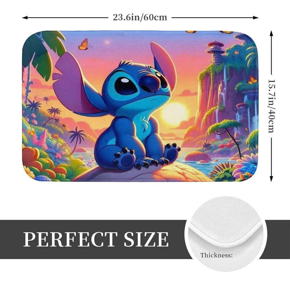 Custom Cartoon Stitch Floor Door Kitchen Bathroom Mat Anti-Slip Outdoor Doormat Bedroom Balcony Entrance Rug Carpet Footpad