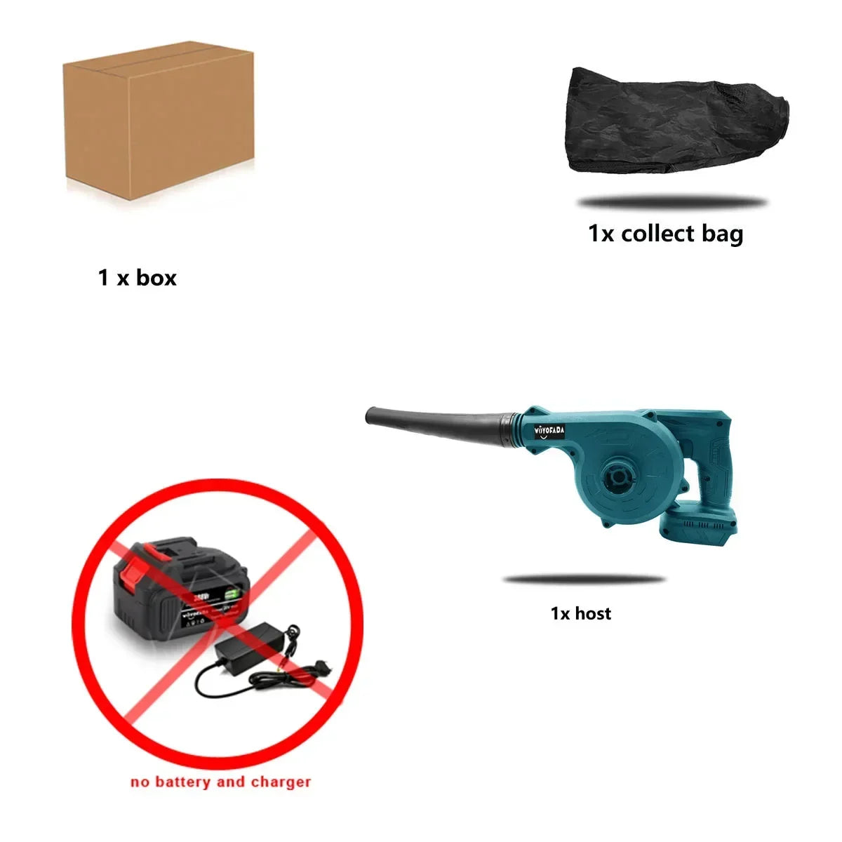 WOYOFADA 2in1 Akku Laubbläser - 18V Makita Kompatibel