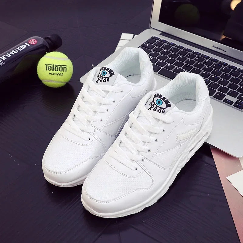 Fashion Air Wedge Platform Sneakers Women Korean Lace-up Casual Sports Shoes for Women's Size 34-44 Non Slip Travel Flats
