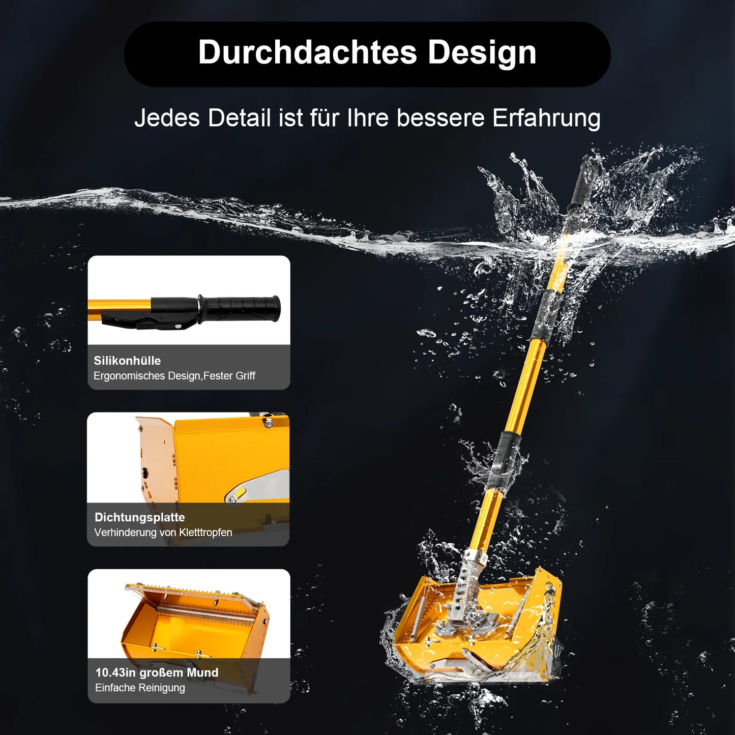 Profi Trockenbau-Werkzeug 2025 - Aluminium Spachtelkasten Gold - Präzisions-Glätte-Tool Drywall Sheetrock