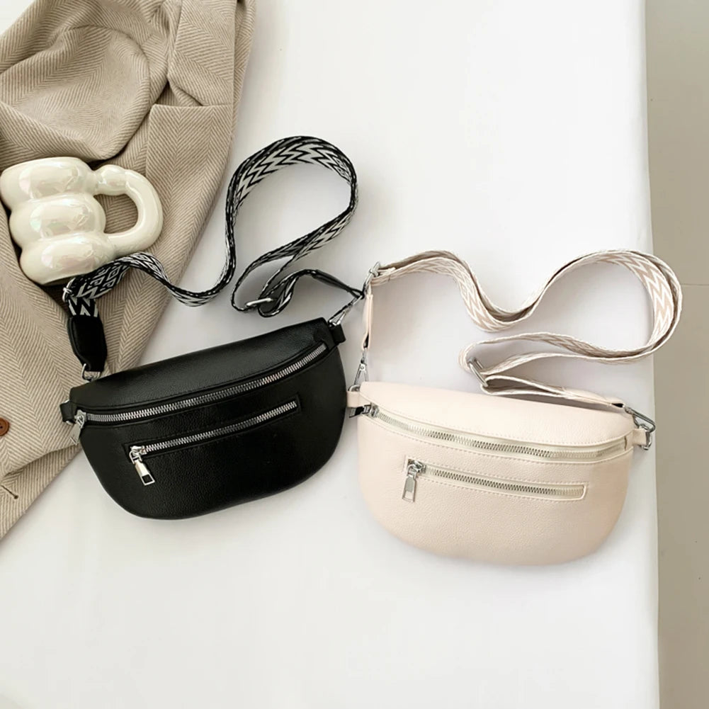 Stylische Damen Crossbody Tasche Breiter Gurt - Mode Sling Bag Multi-Taschen - Münzen Handy Reise Outdoor
