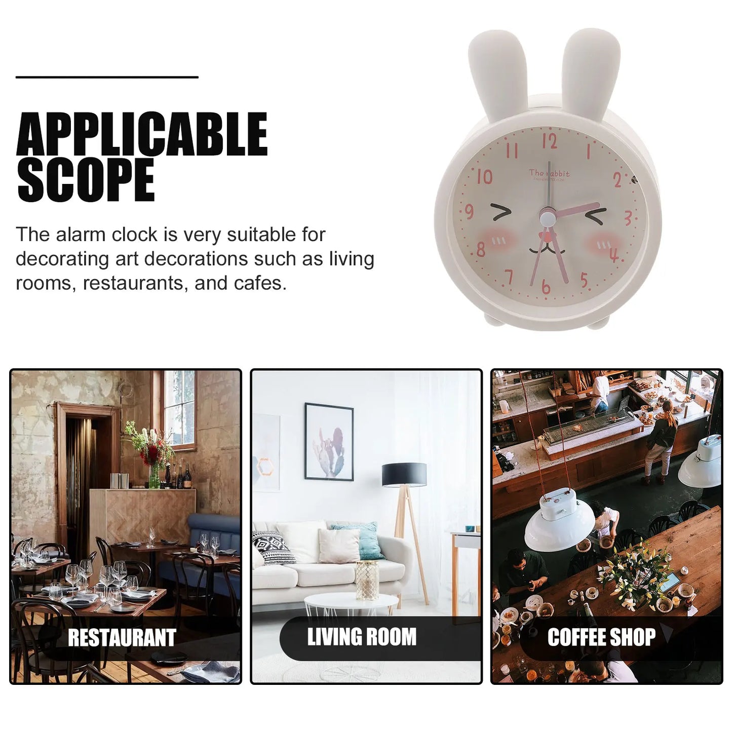 Clock Alarm Light Kids Night Bunny Travel Cute Table Desk Kitten Clocks Portable 12 S Bedroom Ages Lovely Aesthetic