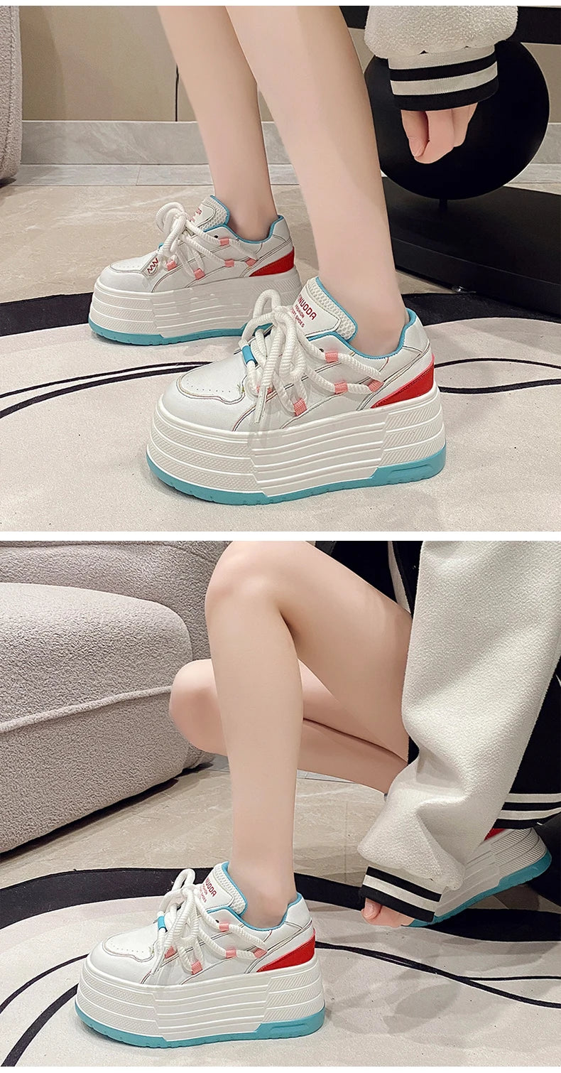 ShoeStyle Classic 8cm Plateau - Gummisohle Meshfutter 37-42