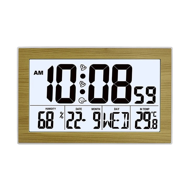 Großer Bildschirm Kreativ Digital Wanduhr Heim Nachttisch Zimmer Elektronisch Wecker Mit Thermometer Wanduhr Dual Wecker Einstellung
