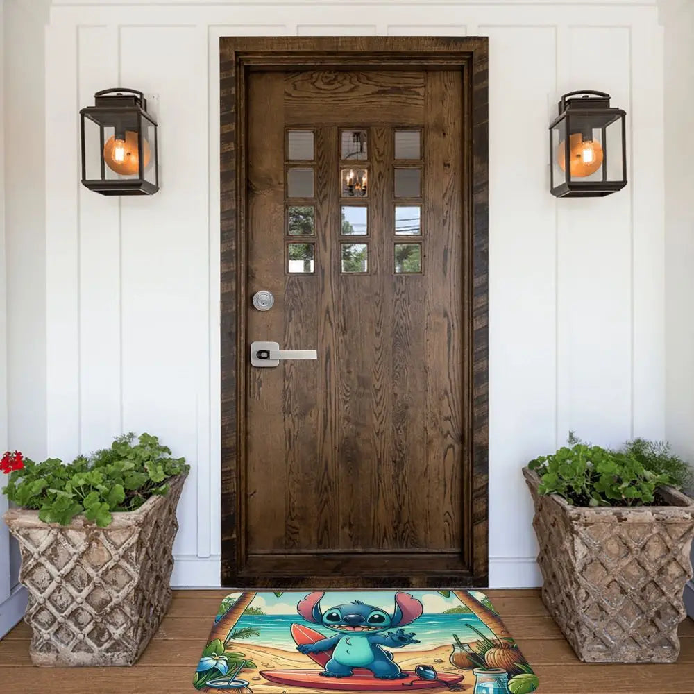 Custom Cartoon Stitch Floor Door Kitchen Bathroom Mat Anti-Slip Outdoor Doormat Bedroom Balcony Entrance Rug Carpet Footpad