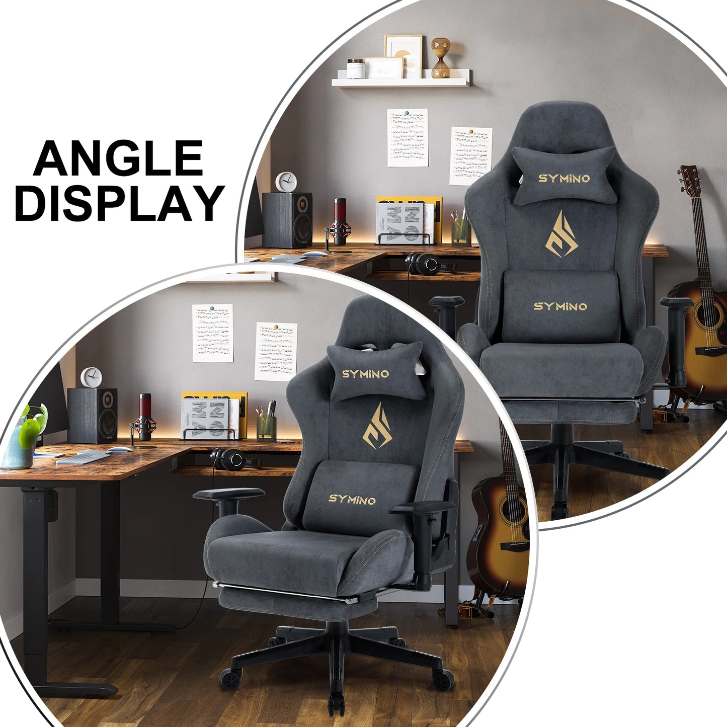 Gaming-Stuhl 2025: Symino Gaming Chair Ergonomic Gamer Chair Footrest - Breathable PC Chair Adjustable Lumbar Cushion Headrest Collection