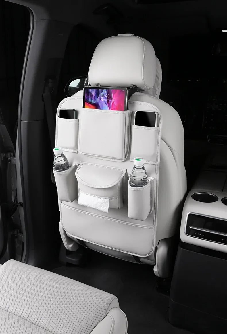 Car Seat Back Storage Bag Large Capacity PU Leather Car Backseat Organizer Storage Bag for Li Lixiang L6 L7 L8 L9 2022 2023 2024