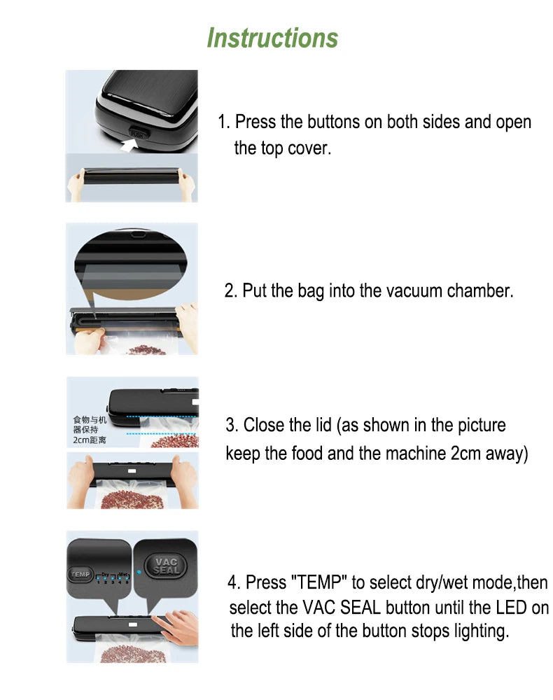 ProVac VZ1 Vakuumierer Haushalt - 220V, 15 Beutel, Kompakt