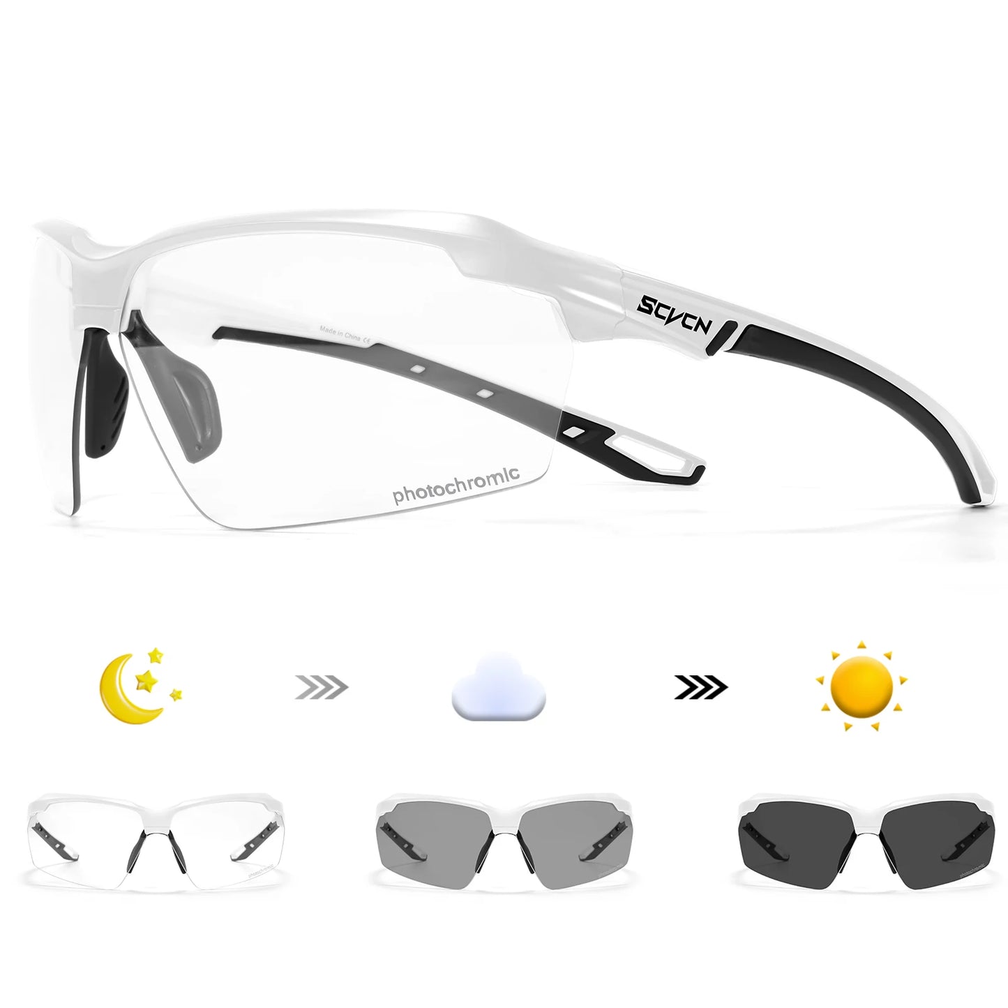 SCVCN Photochromic Cycling Glasses Men MTB Cycling Sunglasses Women Road Bike Eyewear UV400 Outdoor Sports Running Glasses