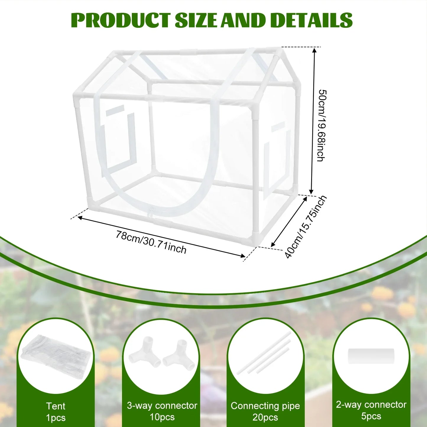 Greenhouse Tent Transparent PVC Indoor Portable Greenhouse Thermostatic Greenhouse Tent Suitable for Backyards Growing Plants