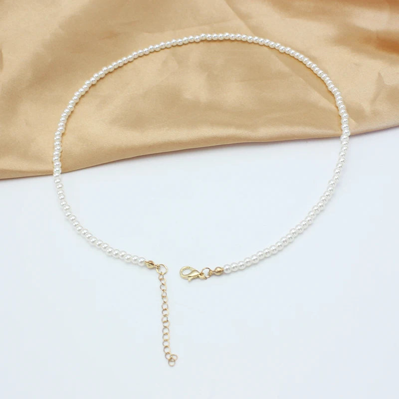 DAIZHEMEI GIFT Perlenkette Mit Anhänger - 42 5cm Beige