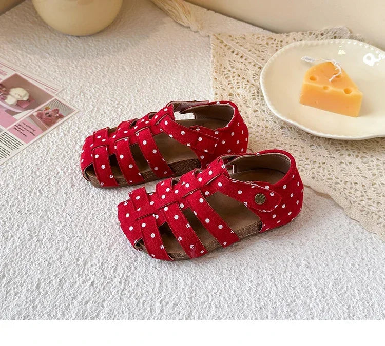Mädchen-Sandalen 2025: Polka-Dots Princess Korean-Style - Sweet Summer Collection