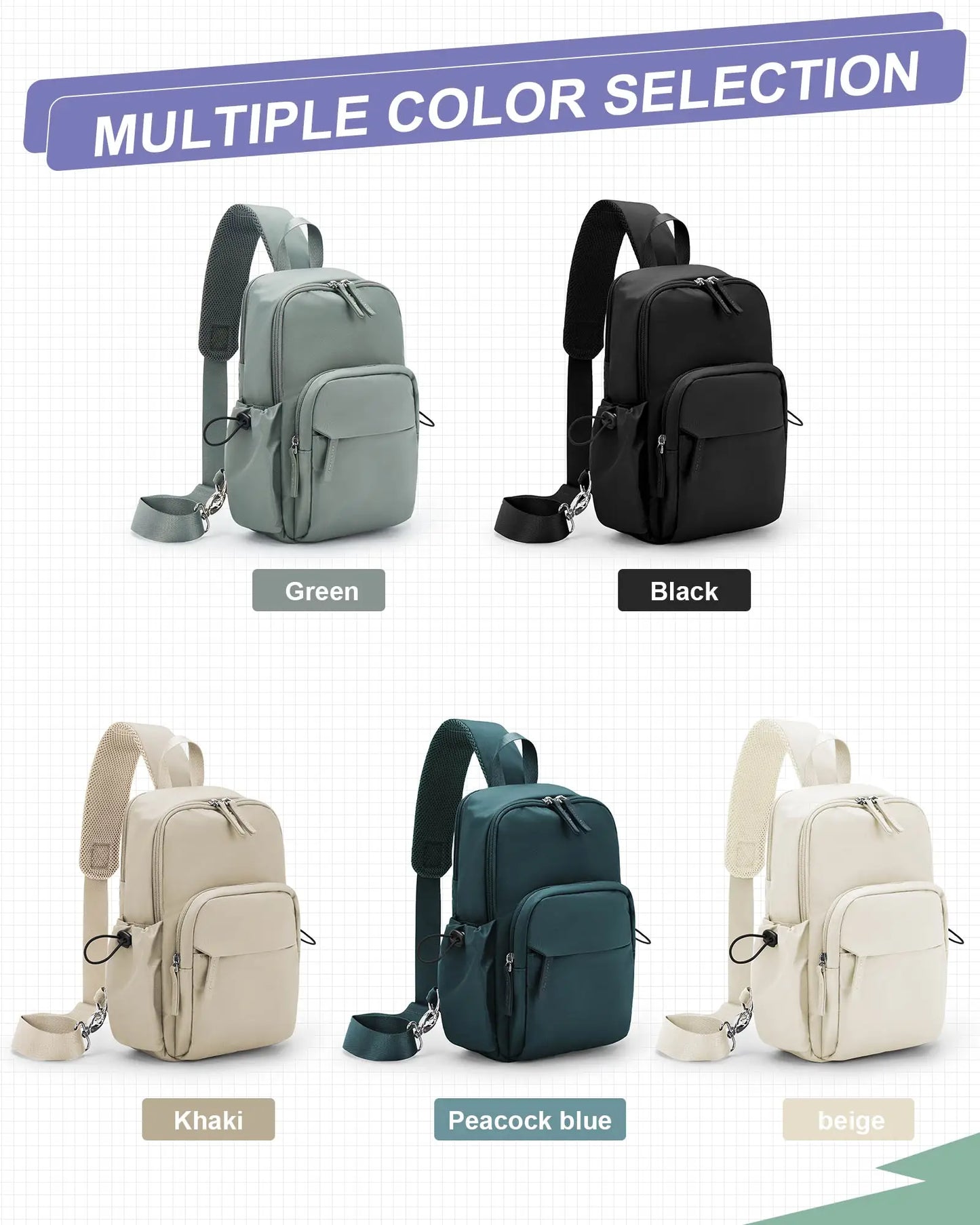 Versatile Chest Bag for Men Women Casual Sports Crossbody Bag Fashion Small Shoulder Bag with USB Charging Large Capacity Waist