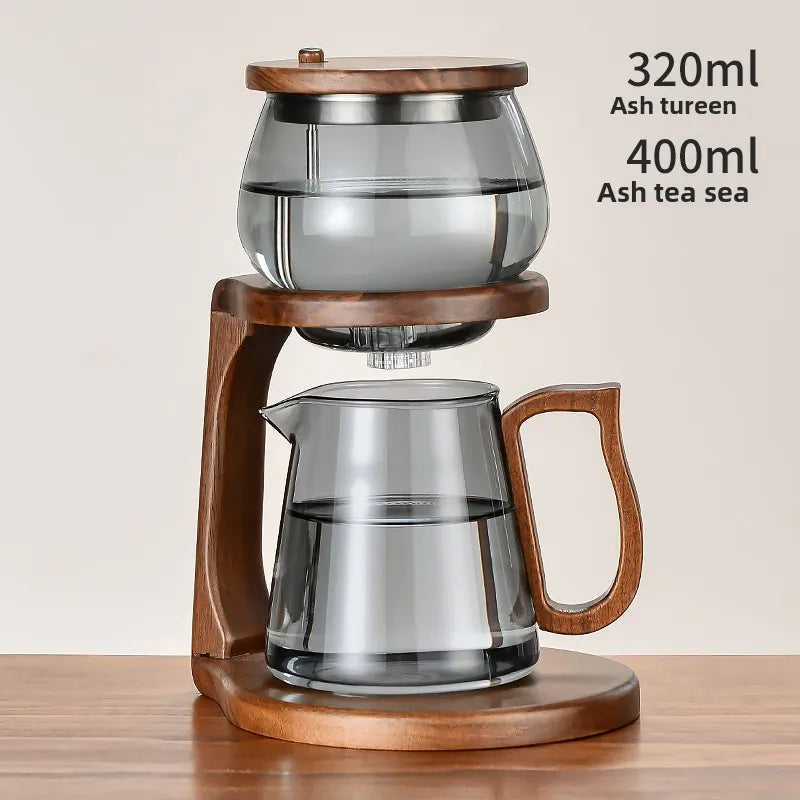 Chinese style tea making artifact, high-end glass teapot for household use, automatic tea set for lazy people separation