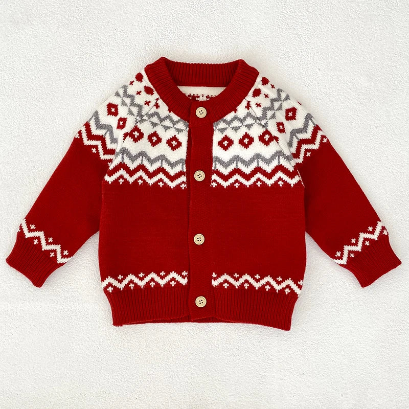 YSUBESTCN Kinder Strickjacke - Warmes Strickoberteil Für Kleinkinder, Größe 0-2 Jahre, Material Wolle, Verschluss Knopf