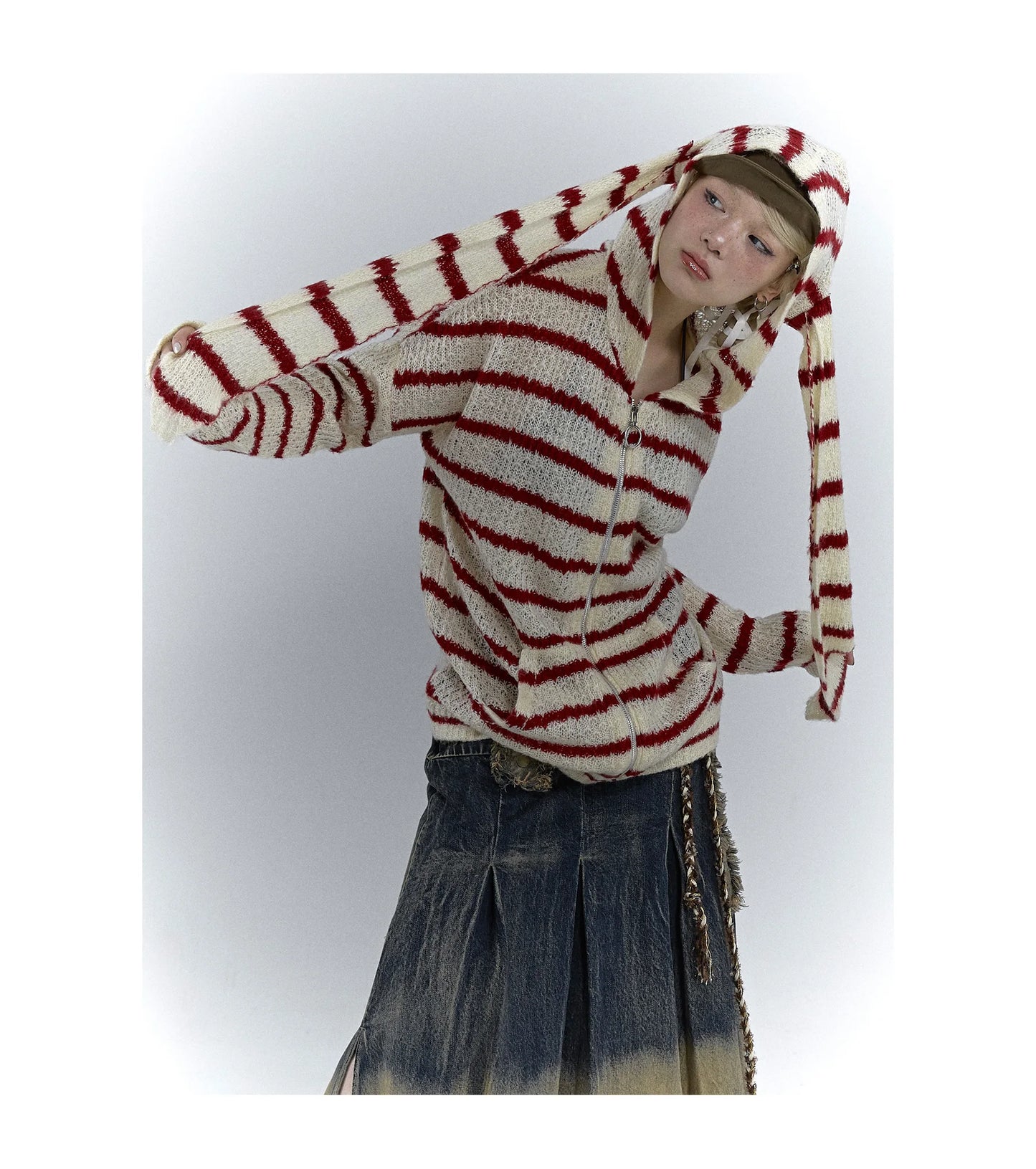 Karrcat Grunge Strickjacke Hollow Out - S/M, Vollarm