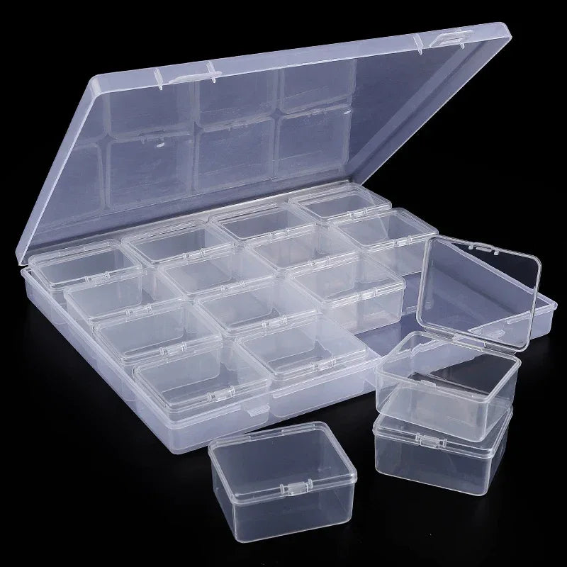 Perle Organizer Box 30Stk Klein Klar Plastik Perle Lagerung Container mit Scharnier Deckel für Lagerung von Kleinen Gegenständen Handwerk Schmuck - Golden Bridge Store