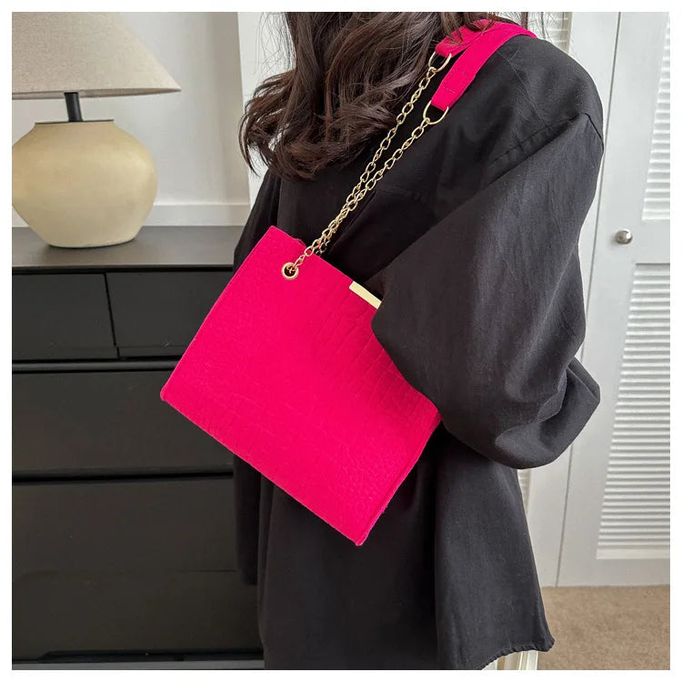 Fashion Luxury Crossbody Bags for Women 2024 New Trendy Designer Shoulder Bag Leisure Chain Solid Color Messenger Bag Handbags