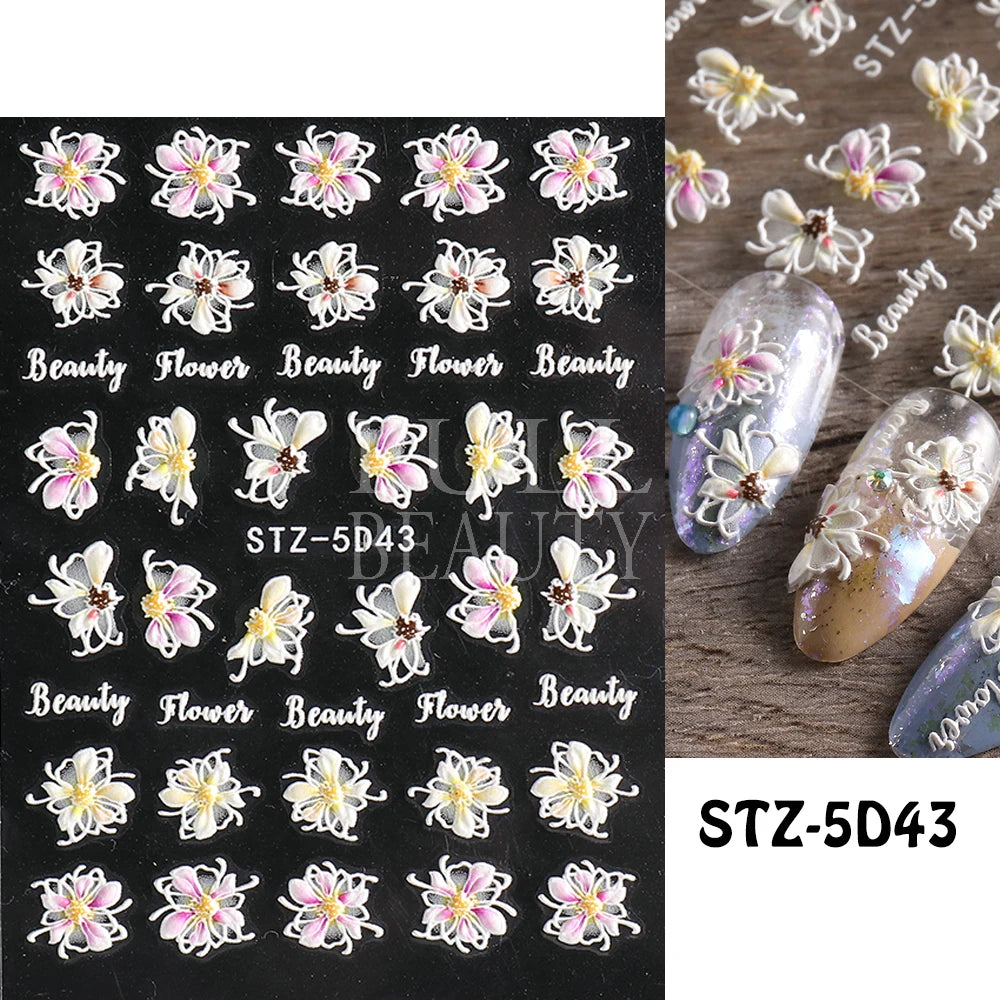 GL5D-K256 5D Sonnenblumen Nagelsticker - Herbstdesign Prägung