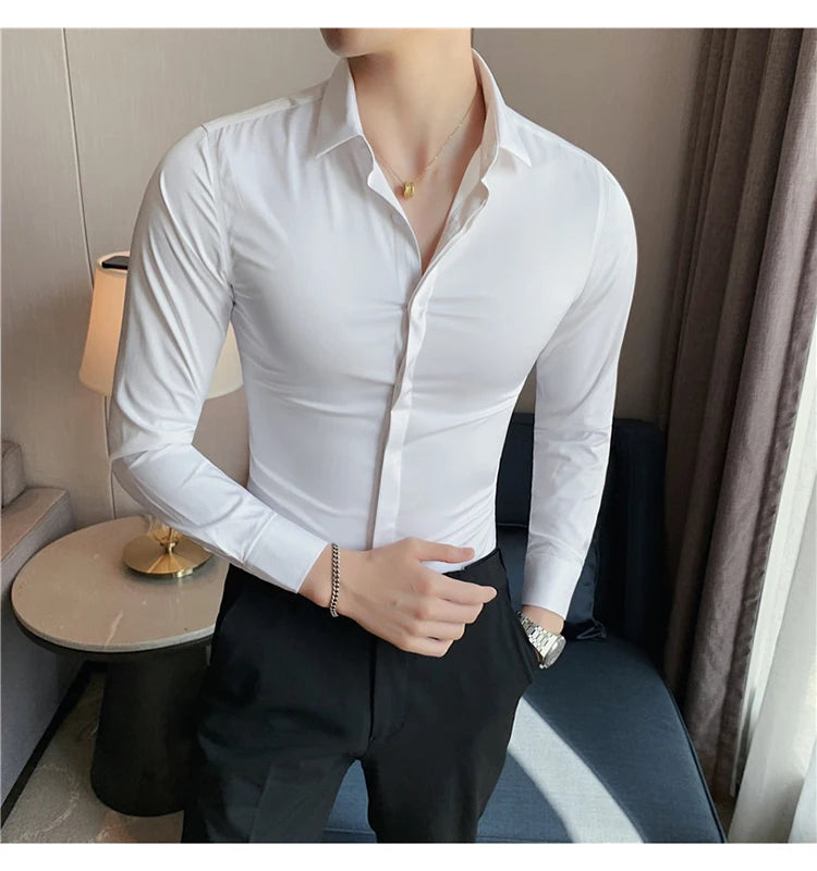 8Farben SlimFit Langarmhemd - Gr. M-L, Feiner Stoff