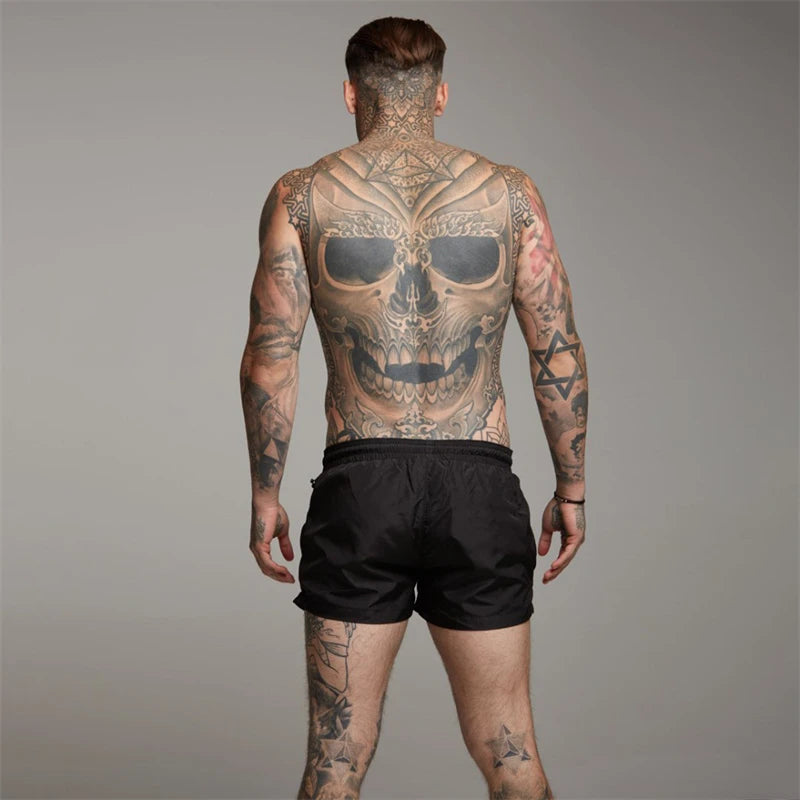 Herren Schwimmhose mit Reißverschluss-Taschen Mesh-Futter Sommer Strand Board Shorts Schnelltrocknend Schwimmen Badeanzug Schwimmanzug Schwimmbekleidung