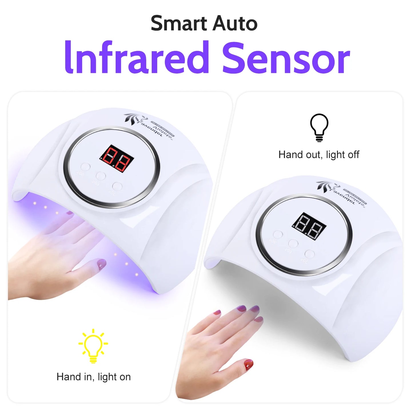 Lampă UV Choice 54W LED cu temporizator, 3 niveluri - 18 LED-uri compacte