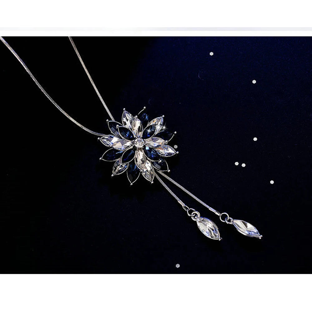 FSUNION 2025 New Elegant Simulated Pearl Choker for Women Silver Color Chain Long Necklaces Pendant Fashion Jewelry Accessories