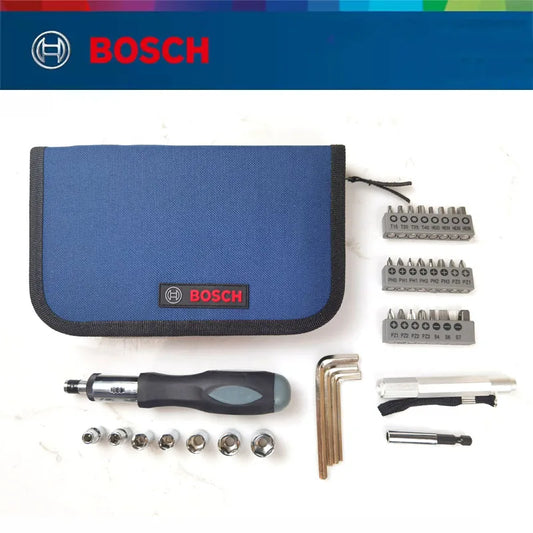 Bosch 38Pcs Electric Screwdriver Kit 1/4 Inch Drive Socket Ratchet Torque Wrench Set Screwdriver Bit Quick Spanner Repair Tools
