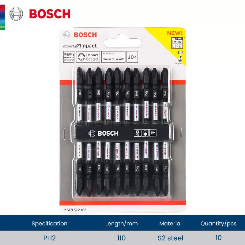 Bosch Resistant Impact Bits for Screwdriver Drill Accessories S2 Steel Metal Drills Bit Set for Bosch GDR/GDX Series Power Tools