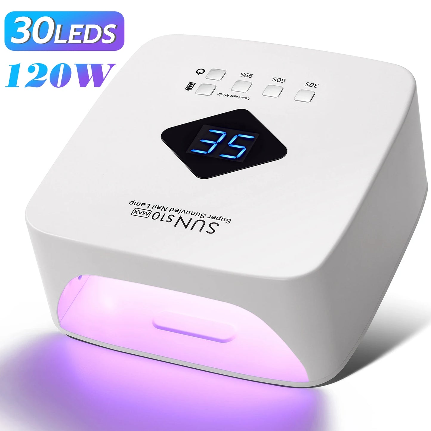 Uscător de unghii DianaBeauty 120W UV LED - 30 LED-uri, 3 temporizatoare, baterie