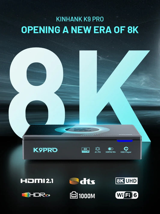 Kinhank K9PRO Android TV 12.0 8K@60FPS - WiFi6 HDR10+