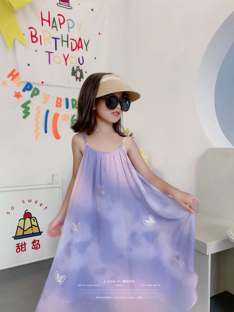 Fashion New Family Matching Outfits Dresses Mother Daughter Clothes Staining Suspender Dress Mom Kids Parent-child Dress Outfits