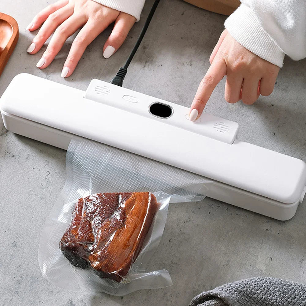 New Automatic Vacuum Sealer Machine For Food Storage With 10pcs Free Food Saver Bags 240V/110V Sealing Machine for Vacuum Pac